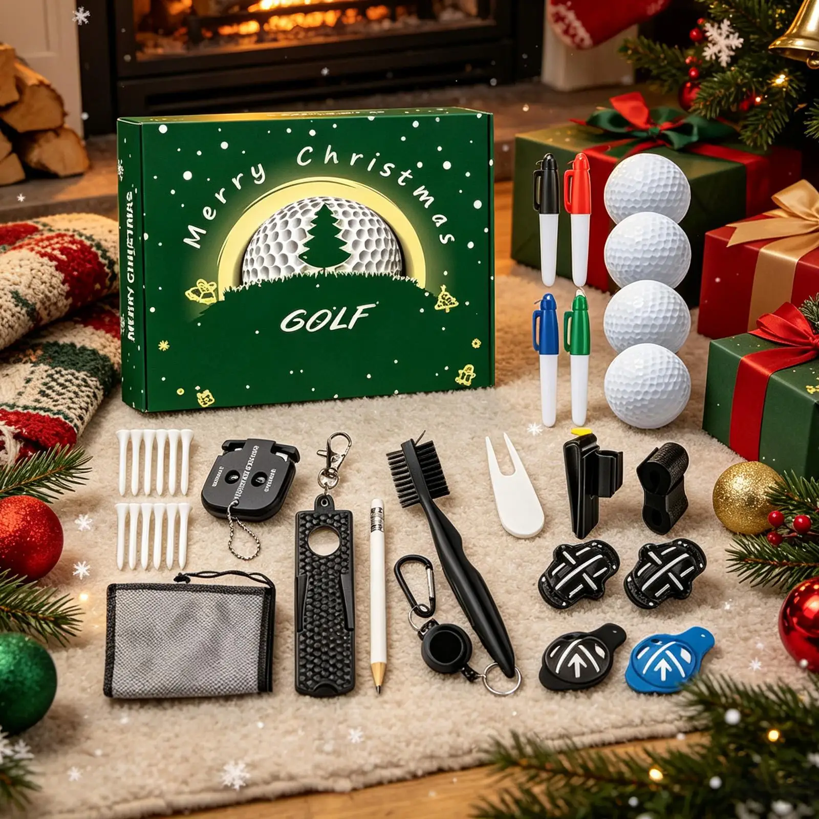 Golf Advent 2026 24-Day 2026 Portable Fun Reusable Christmas Advent Golf Tool Brush Ball For Dad Husband Son Adults Lovers