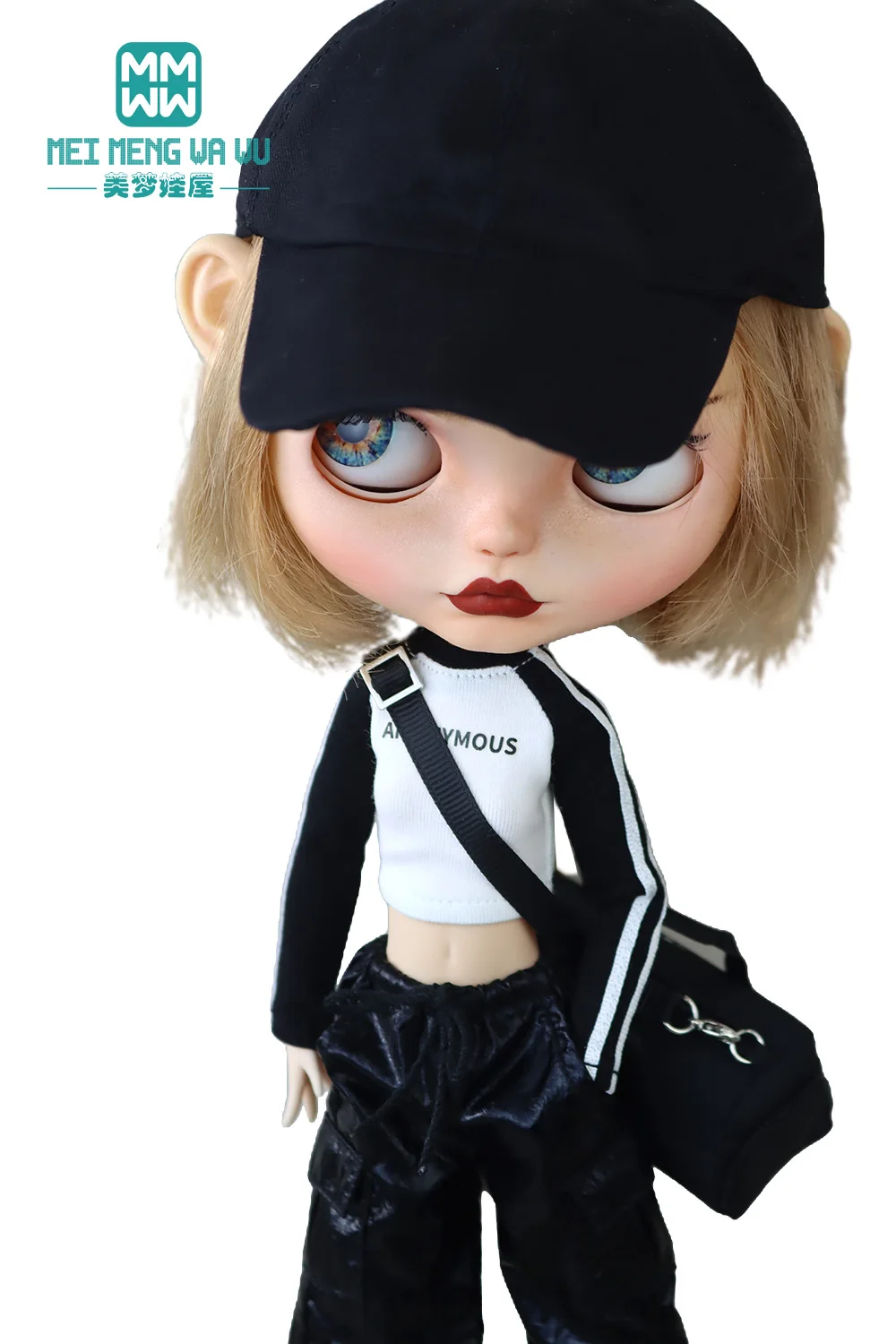 Clothes for doll Fashion patchwork T-shirt Fits 28cm Blyth Azone OB22 OB24 doll