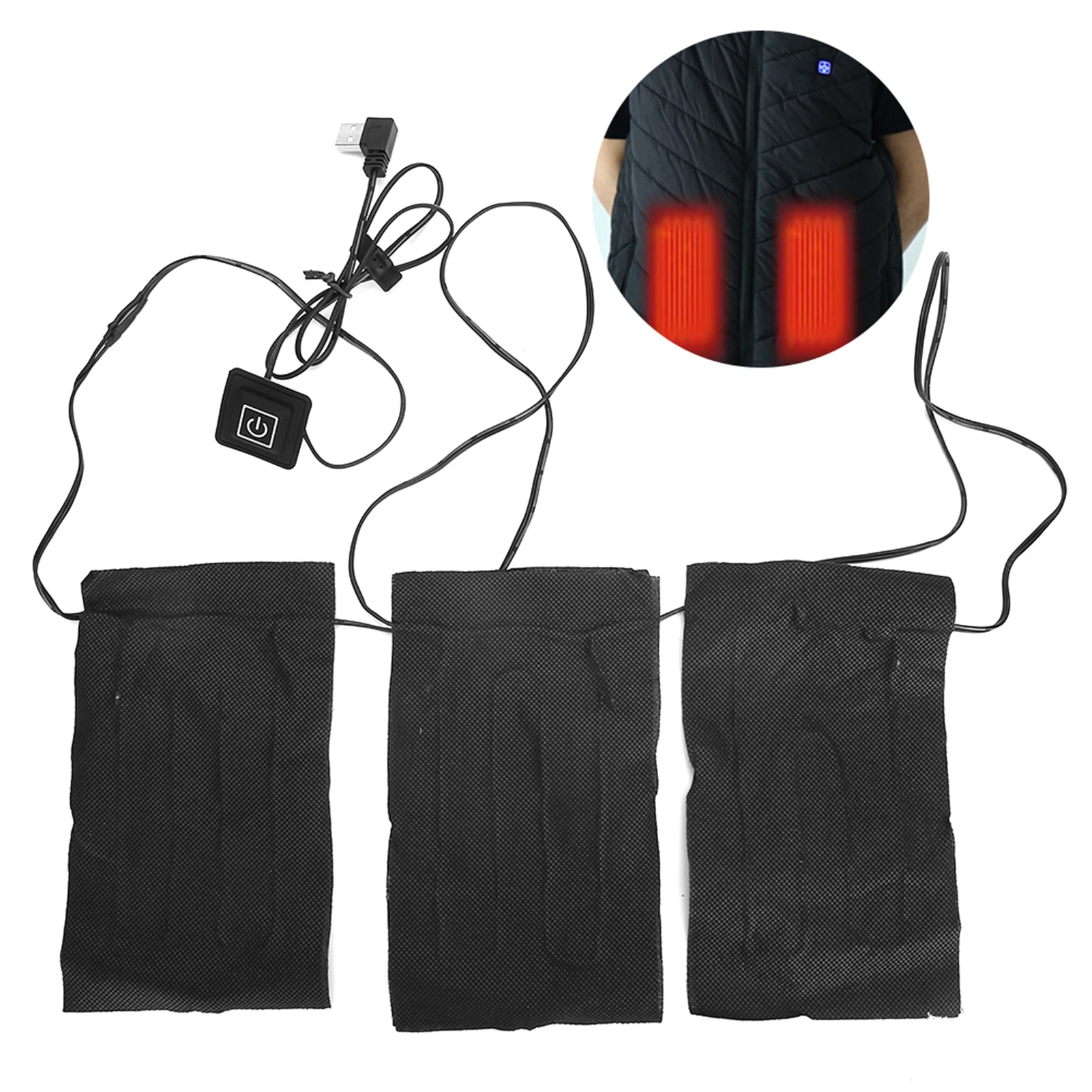 

3-In-1 Electric Heating Pad 3 Gears Temperature Adjustment 30℃40℃50℃ Winter Cloth Heating Pad Polyester-Mixed Cotton Cloth 5V2A