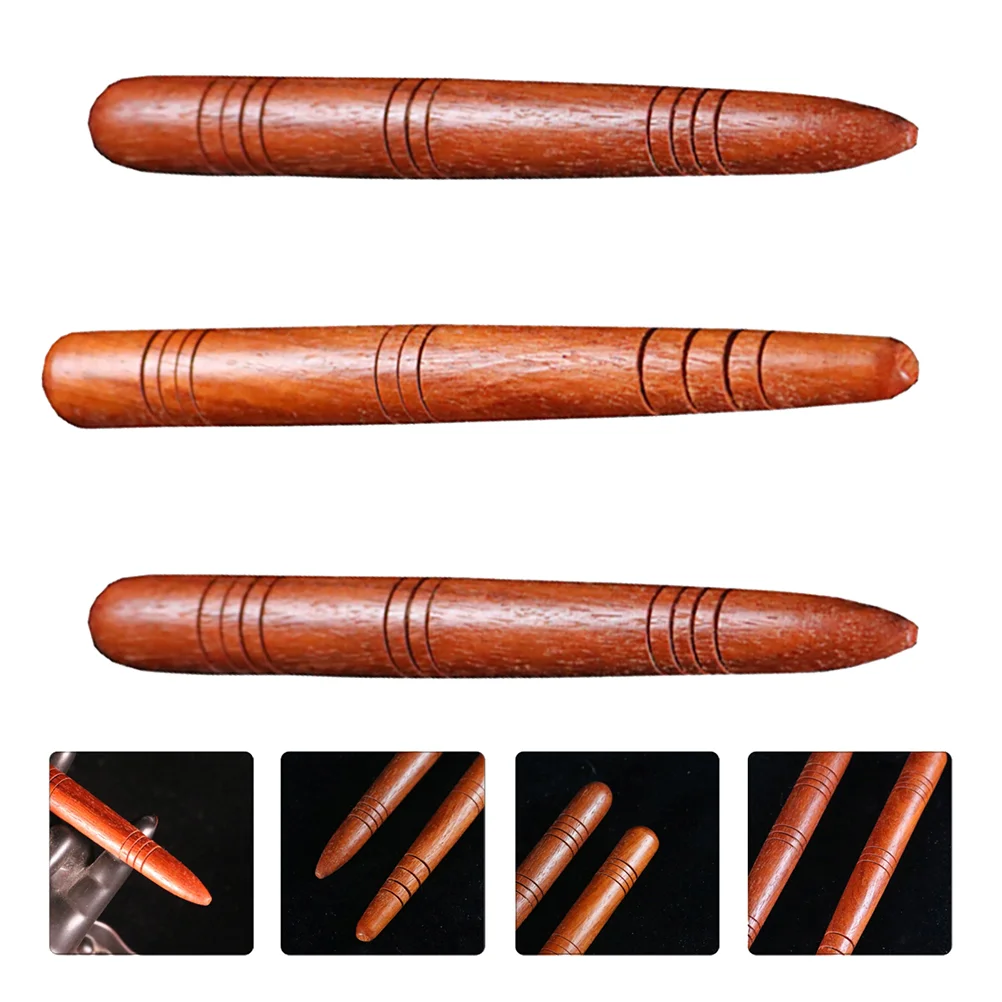 3 Pcs Acupressure Pen Natural Wood Smooth Round Full Body Massage Tool Acupoint Care Rod Manual Stick Foot Safe Easy