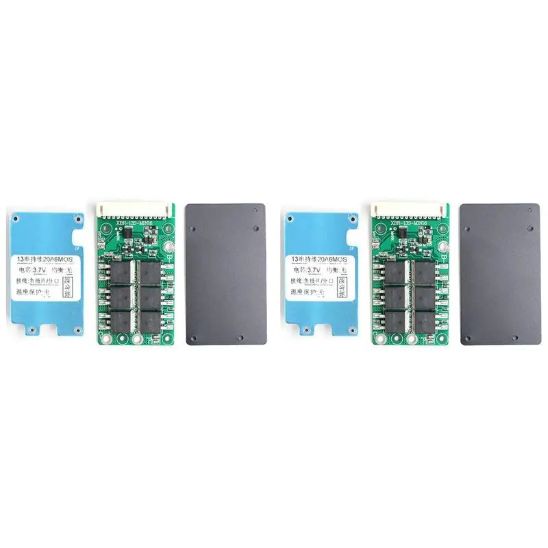 Texture délicate - 2X BMS 13S 48V Li-Ion 18650, carte de charge et d'équilibrage de batterie, égaliseur, port commun/séparé pour Escoo