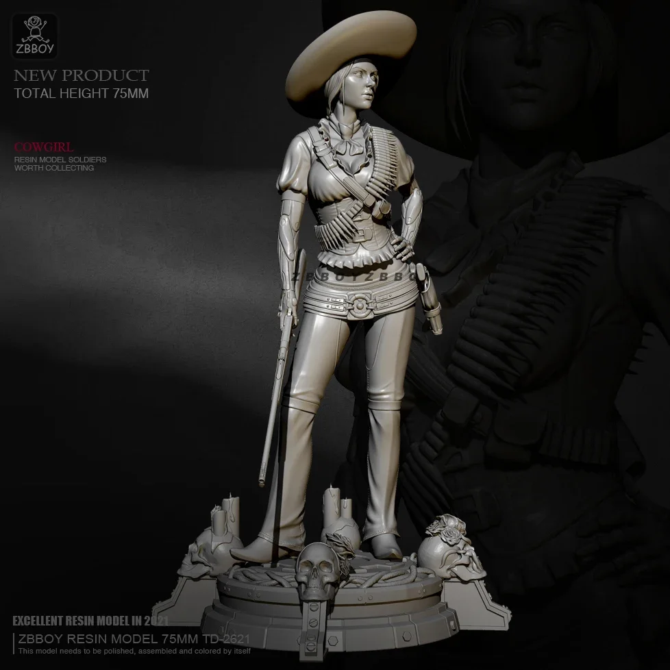 

H75mm 1/24 Resin model kits figure beauty colorless and self-assembled TD-2621