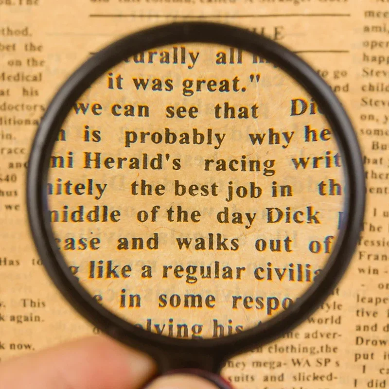 50/60 مللي متر عدسة مكبرة صغيرة 8X حافظة جلدية مطوية المحمولة المحمولة قراءة صحيفة مجوهرات هدية عدسة زجاجية واحدة المكبر #4