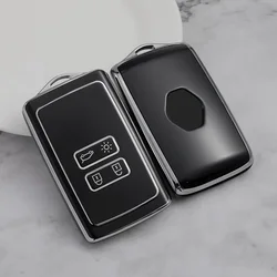 Silver Tpu Car Key Case Cover for Renault Captur Koleos Kadjar Zoe Arkana Espace Clio Megane Grand Scenic Sandero Dacia Duster