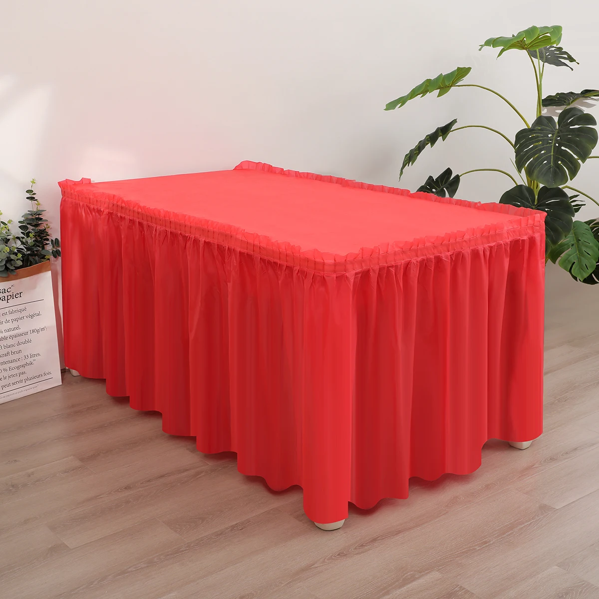 2pcs Disposable tablecloth table skirt