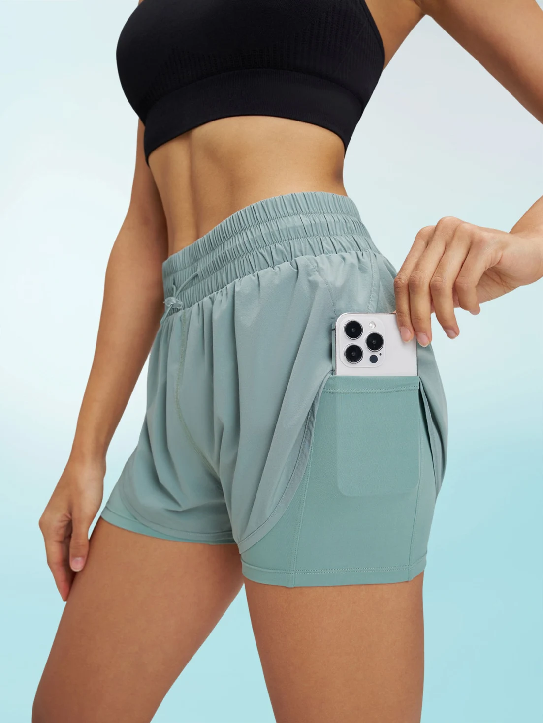 

High Waist Fitn orts Women's Sport Running Pants Summer Cross-Border ular Ultra-Light Qui-Drng Anti-Light Exposure