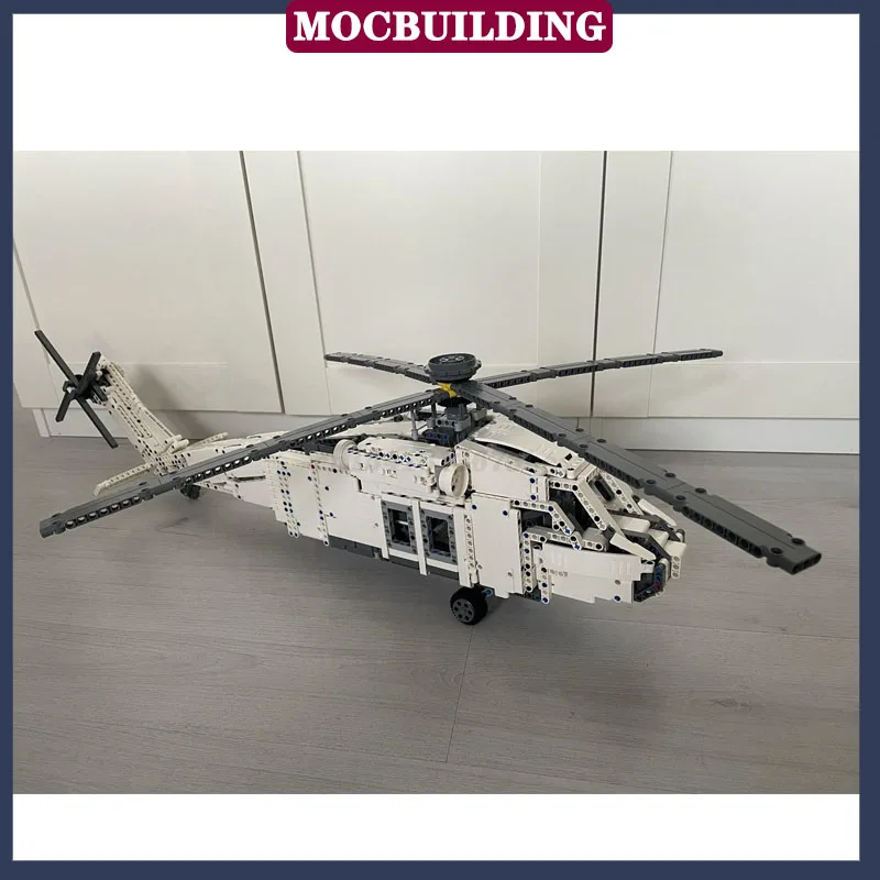 MOC Technologie Stadt Hubschrauber Modell Baustein Montage Flugzeug Boy Sammlung Serie Spielzeug Geschenke