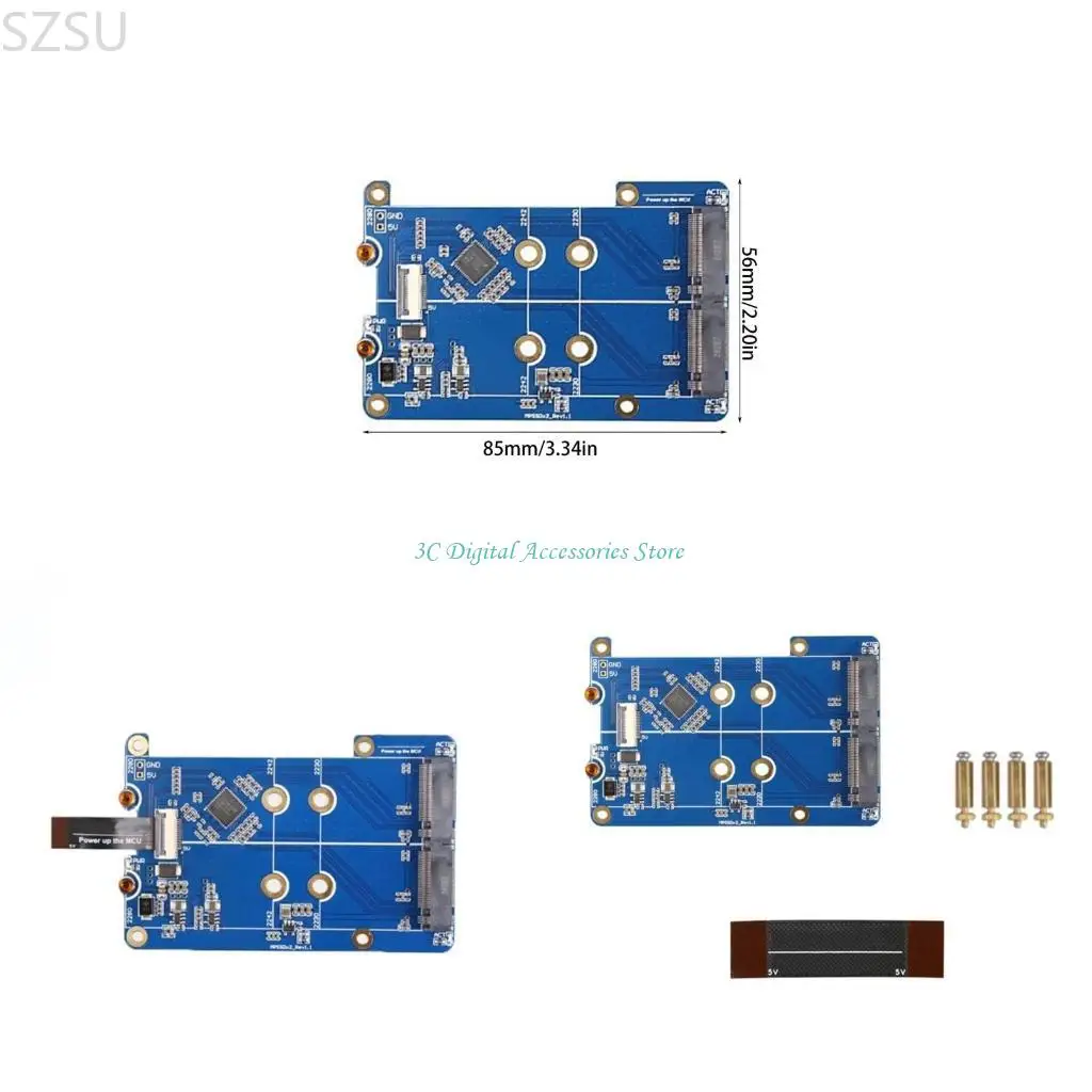 

SZSU PCIE to NVME Double SSD Expansion Board Double Capacity Faster Transfer Expand Computer Storage for 2230/22242/2280