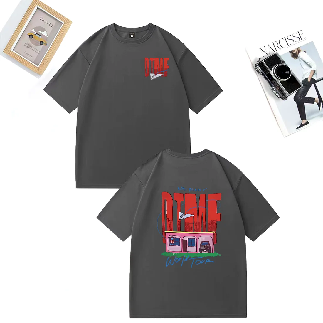 Singer Bad Bunny DTMF World Tour 2026 NEW T Shirts Vintage Fashion Short Sleeve Tops