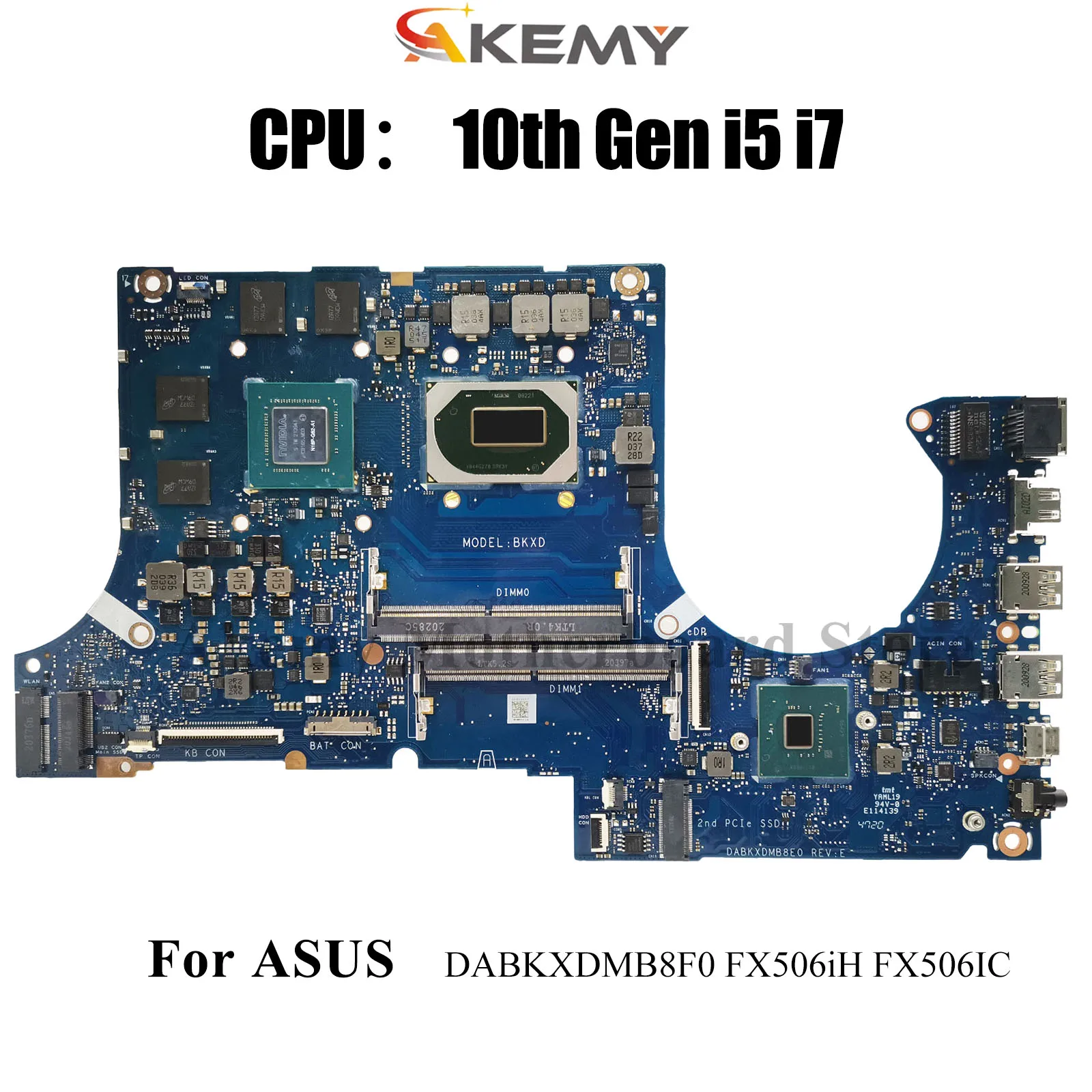 

Материнская плата DABKXDMB8F0 для ноутбука ASUS TUF Gaming FX506iH FX506II FX506IC FA506I с 10-го поколения i5 i7 tests, быстрая доставка