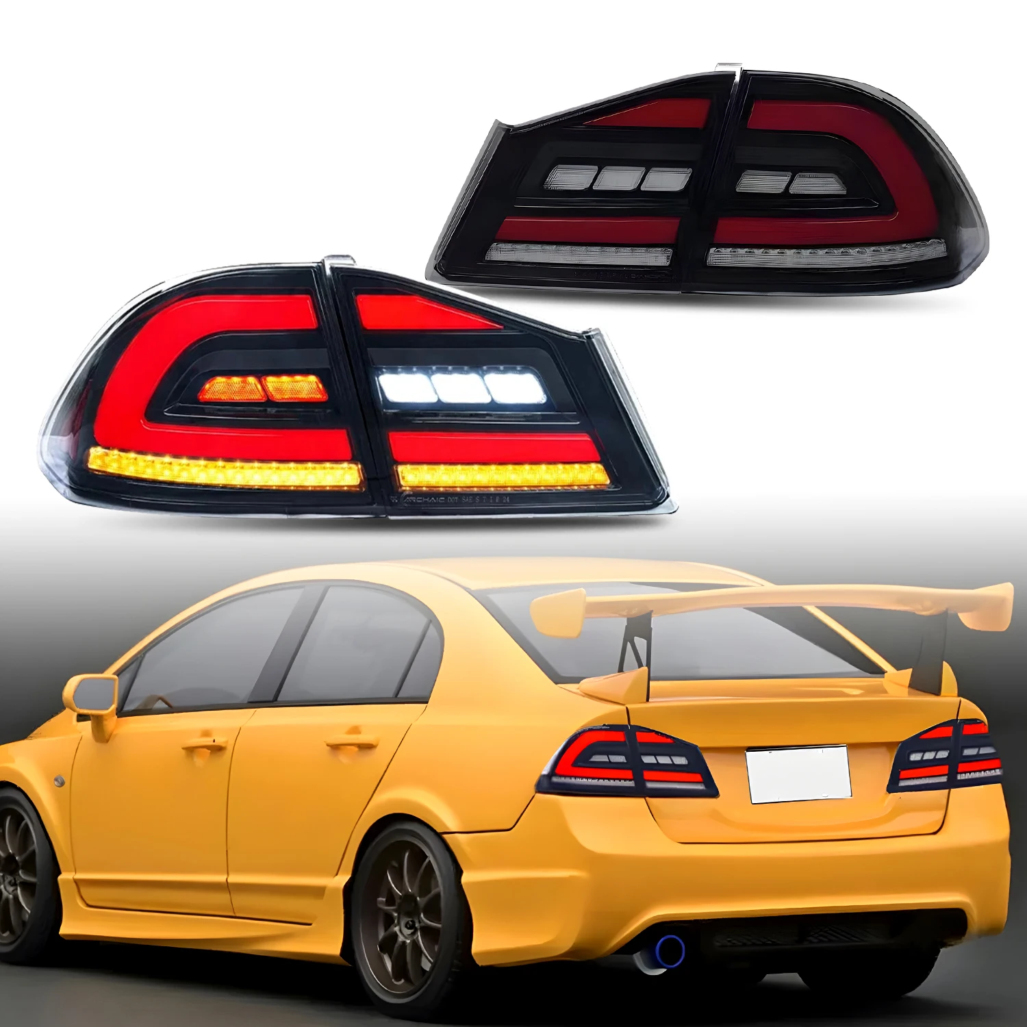 

Подходит для задних фонарей DRL восьмого поколения FD2 FD3 Honda Civic седан/R. Модель от 2006 до 2011 года.