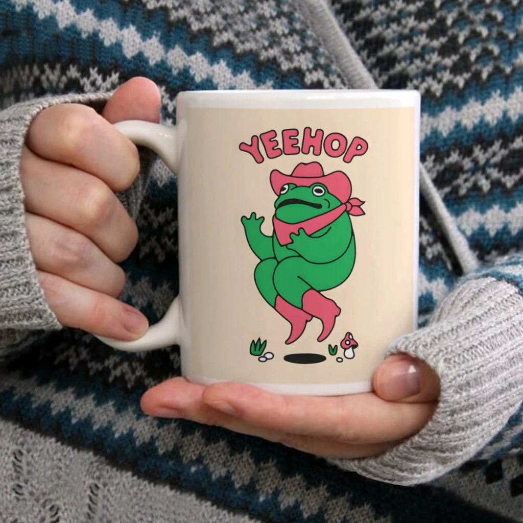 

Yee Hop FrogCoffee Mug Tea Cup 11oz Coffee Cup Funny Birthday Ceramic Mug Personalized Cup