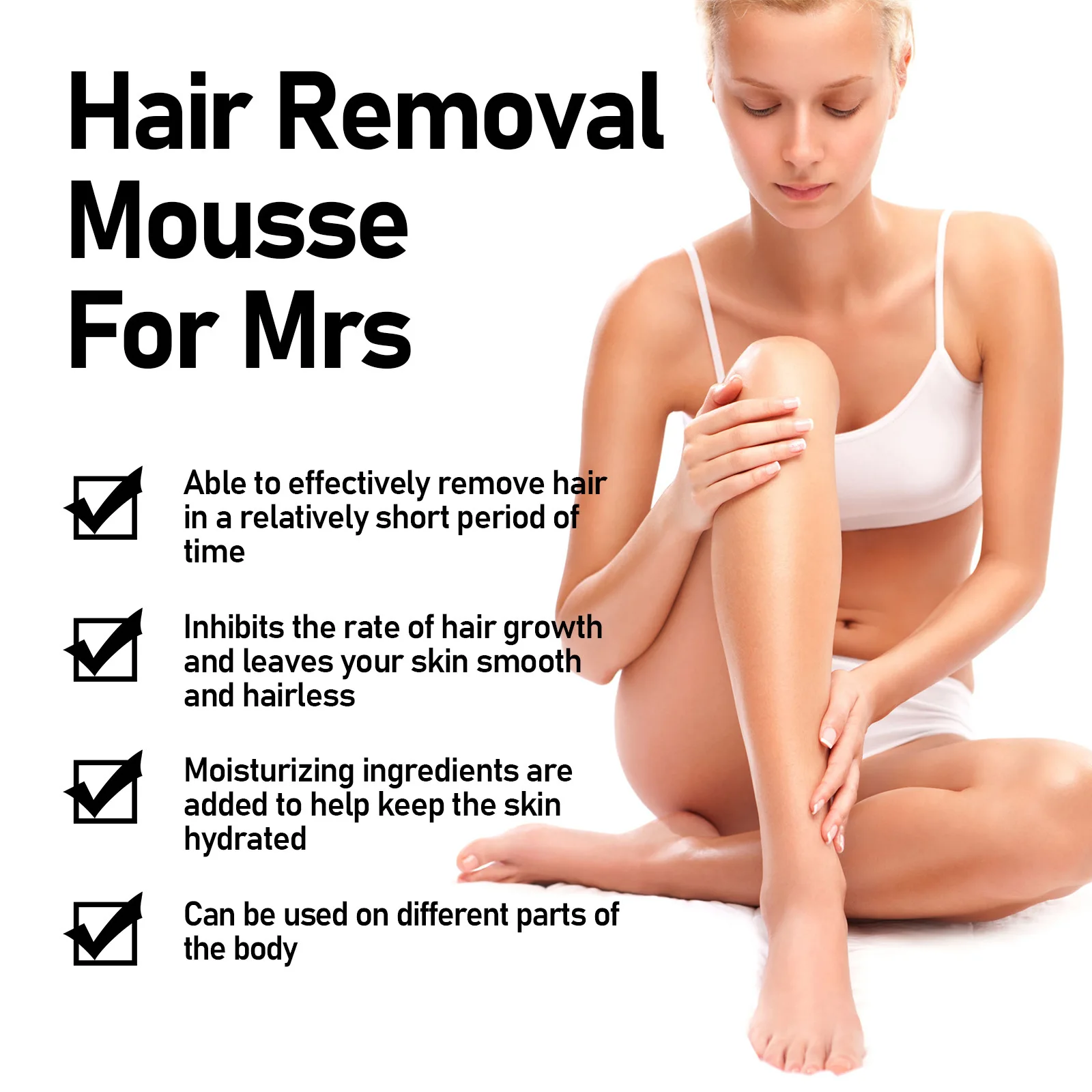 Mousse de espuma para depilación rápida, removedor de vello indoloro para mujeres, axilas, piernas, brazos, inhibidor del crecimiento del cabello, crema depilatoria para el cuidado del cuerpo, 60ml