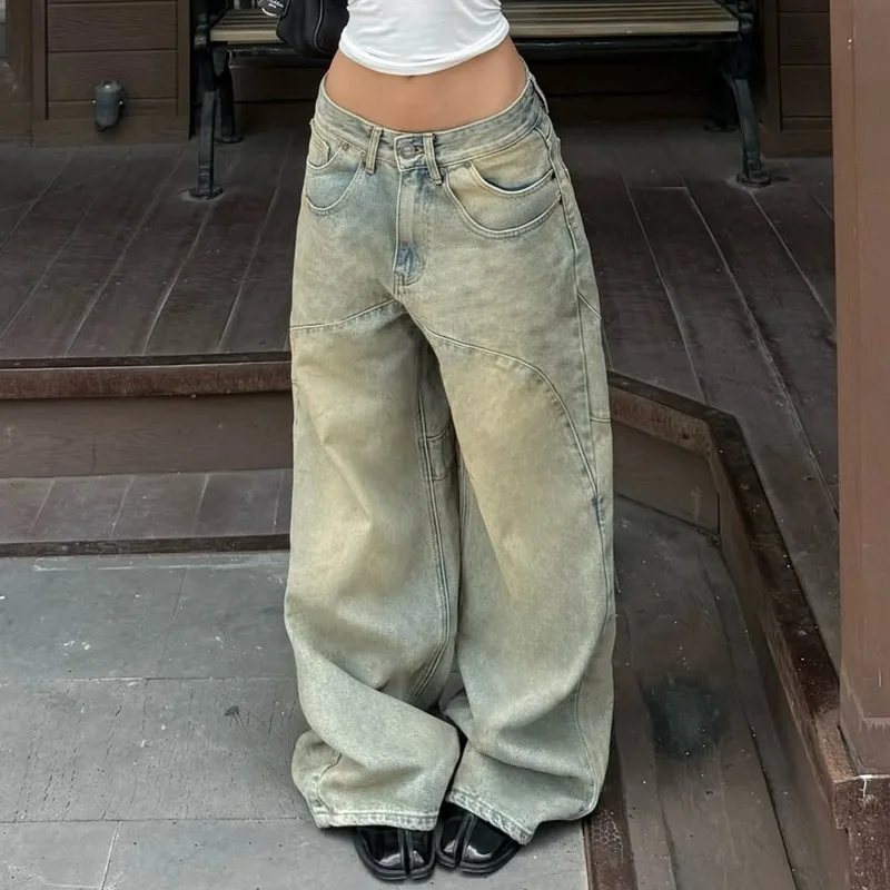 

Vintage Style Women's jeans Jeans Y2K Loose Straight Leg Jeans Women Trousers Baggy Wide Fit Casual High Waist Retro Washed