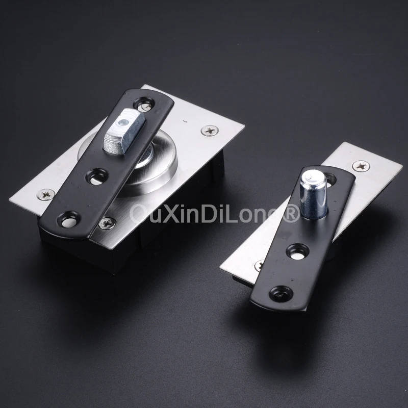 2Sets Heavy Duty Door Pivot Hinges 360° Rotary Invisible Hidden Door Hinges Install Up and Down Shaft Max Capacity 70KG GF1039