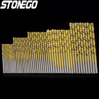 10Pcs Titanium Plated High Speed Steel Twist Drill Straight Shank Drill Bit Set 1-3mm Woodworking Drilling Tools