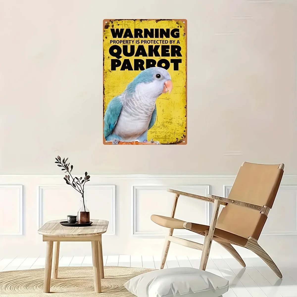 2D Flat - 1pc Quaker Parrot Metal Sign, Perfect for Home, Office, Or Outdoor Areas, Great Holiday Present, Bird Decoration