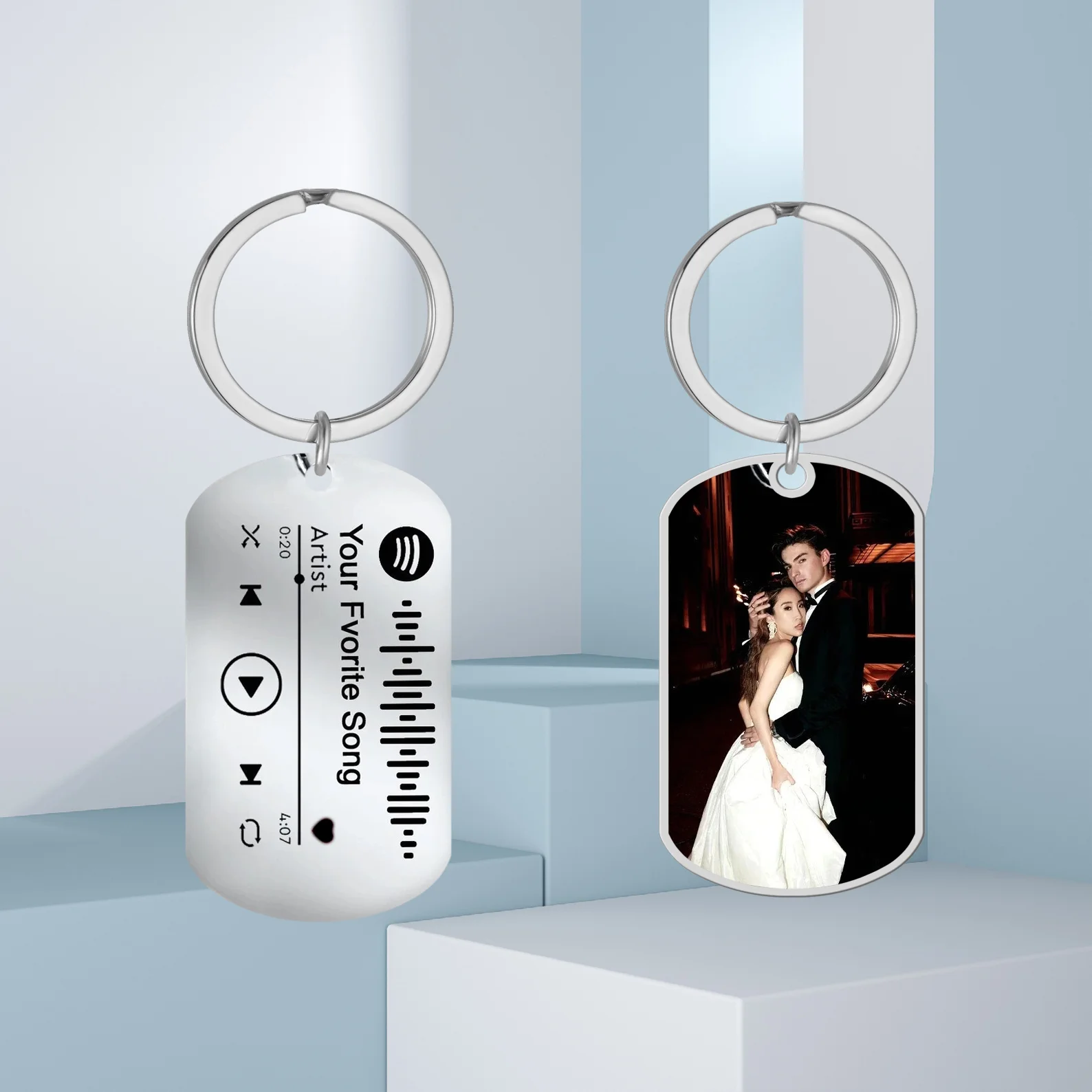 

Custom Music Song Keyring Spotify Code Photo Keyring Awesome Gift Ideas Anniversary Gift Valentine's Day gift Gift for Him Her