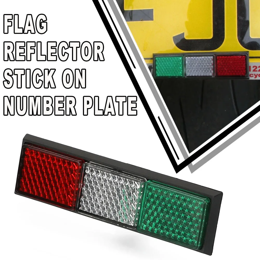 Motorcycle For Suzuki GSF600S BANDIT 1995 1996 1997 1998 1999 2000 2001 2002 2003 2004 Flag Reflector Stick On Number Plate