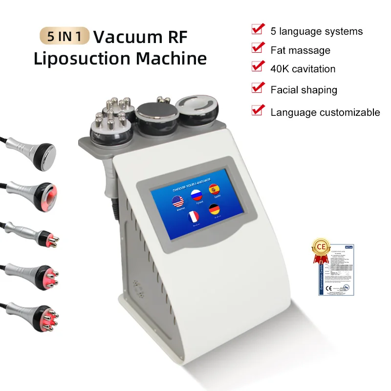 KIM8 5 in 1 Vacuum Liposuction Ultrasonic Cavitation Radio Frequency  Slimming Machine Weight Loss Skin Tightening Anti-wrink