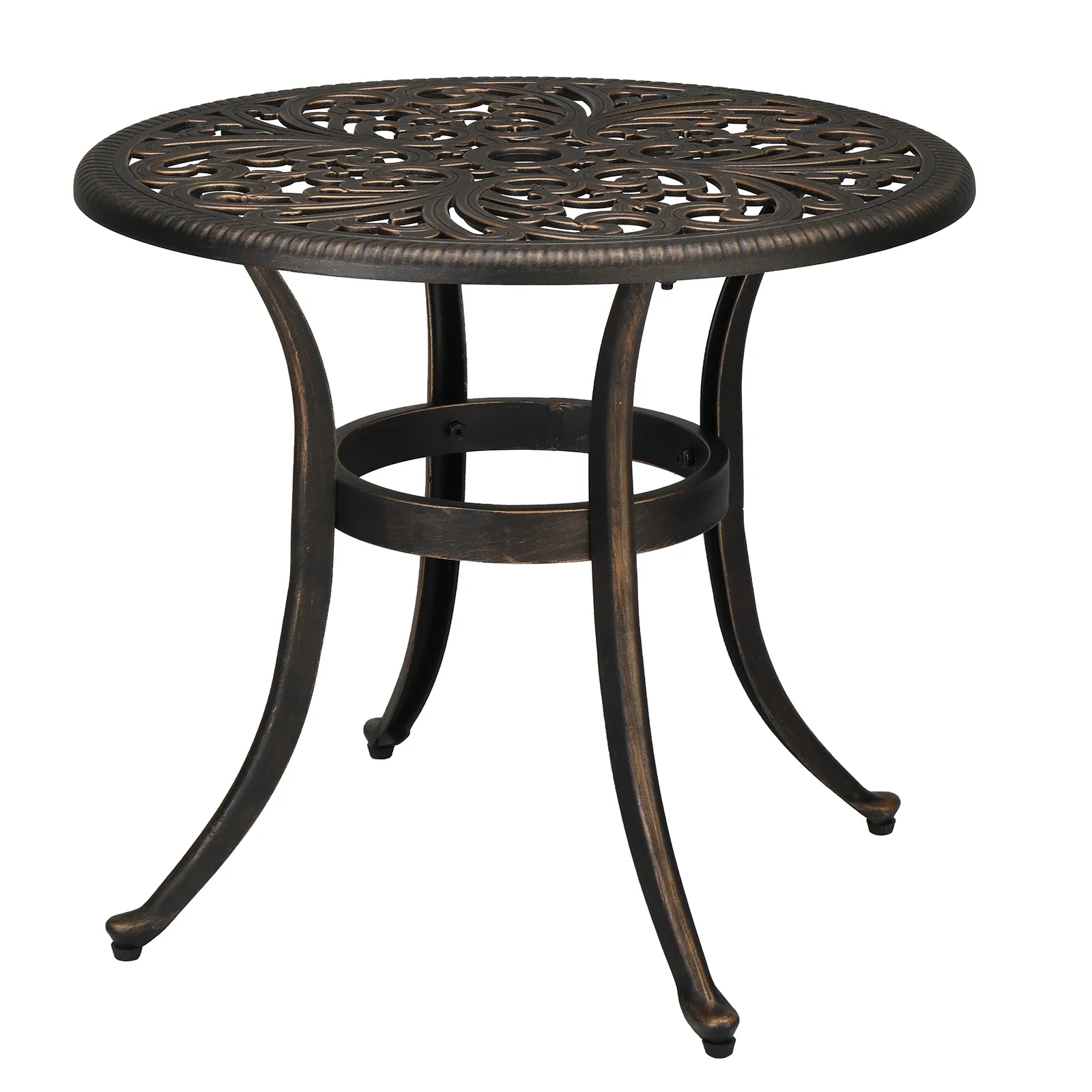 

23.6inch Phoenix Table Round Garden Cast Aluminum Table Bronze