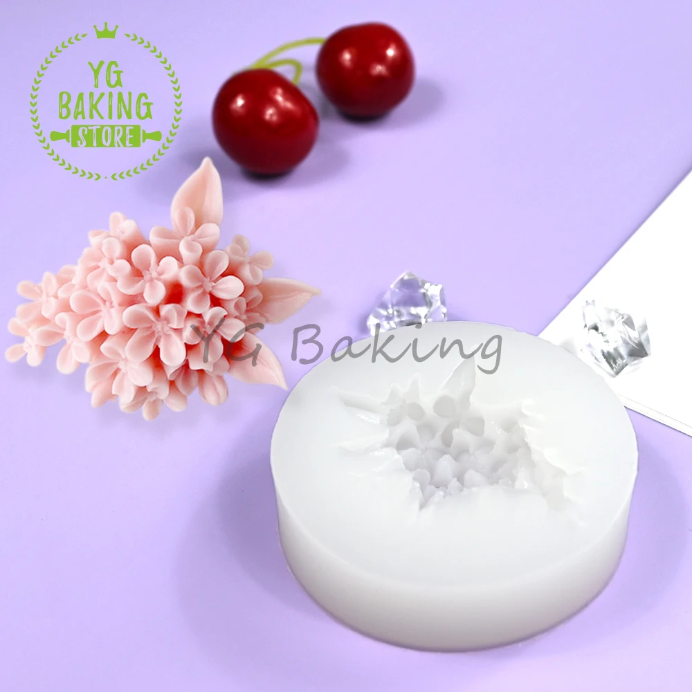 3D Lilac Flower Cluster Aromatherapy Gypsum Silicone Mould DIY Candle Model Fondant Chocolate Mold Cake Decorating Tool Bakeware