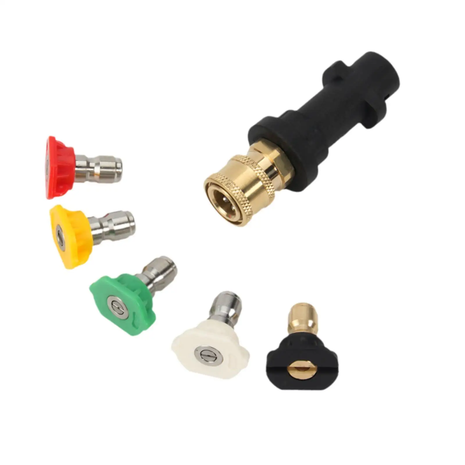 Pressure Washer Adapter 1/4 Inch Quick Connect Copper Female Nozzle Tips Rotating Spray Kit for Home and Auto