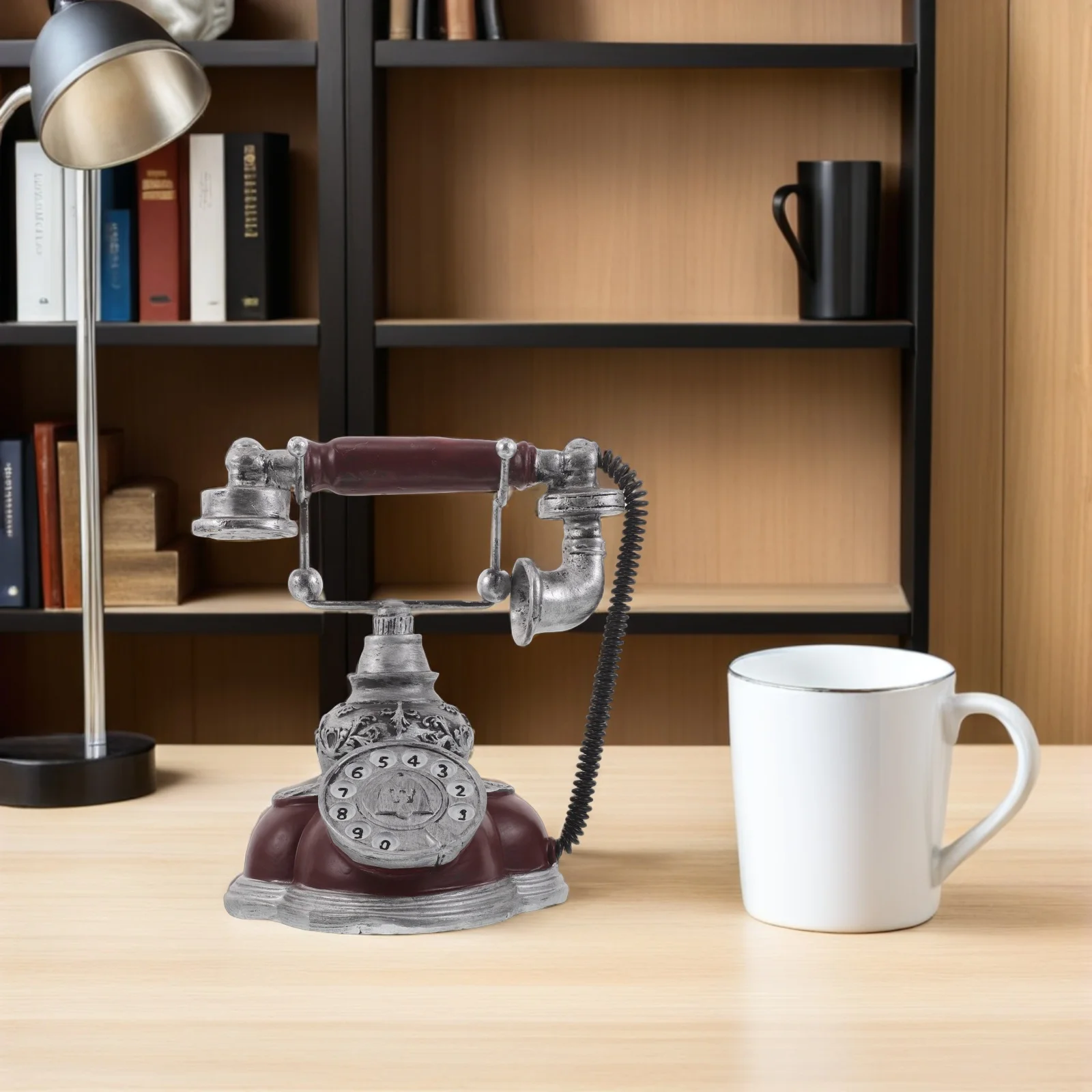 

Vintage Decorative Telephones Resin Craft Resistance to Wear Fading Home Office Bookshelf Decoration Aesthetic Vintage Telephone