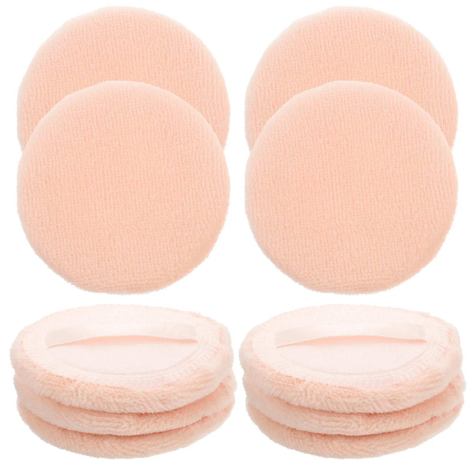 10Pcs Pure Cotton Loose Powder Puff Supple Round Makeup Tool Safe Comfortable for Ladies Cosmetics Round Makeup Puff