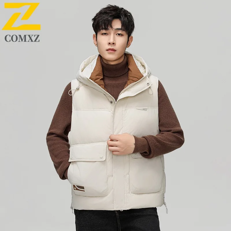 

Winter Men's Mountain Style Work Vest Solid Color Waterproof Windproof Sleeveless Jacket for Hiking Camping Fishing New 2025