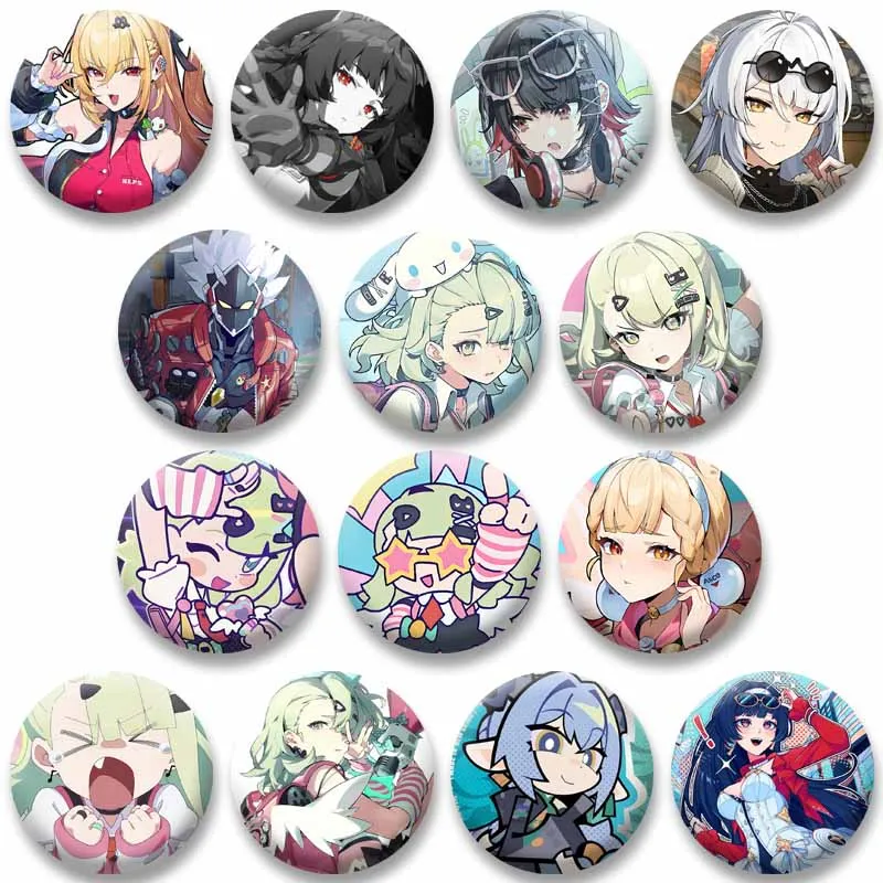 Zenless Zone Zero Game Role Brooch Angels of Delusion AOD Cartoon Badge for Backpack Clothes Hats Decor Jewelry Pins Accessories