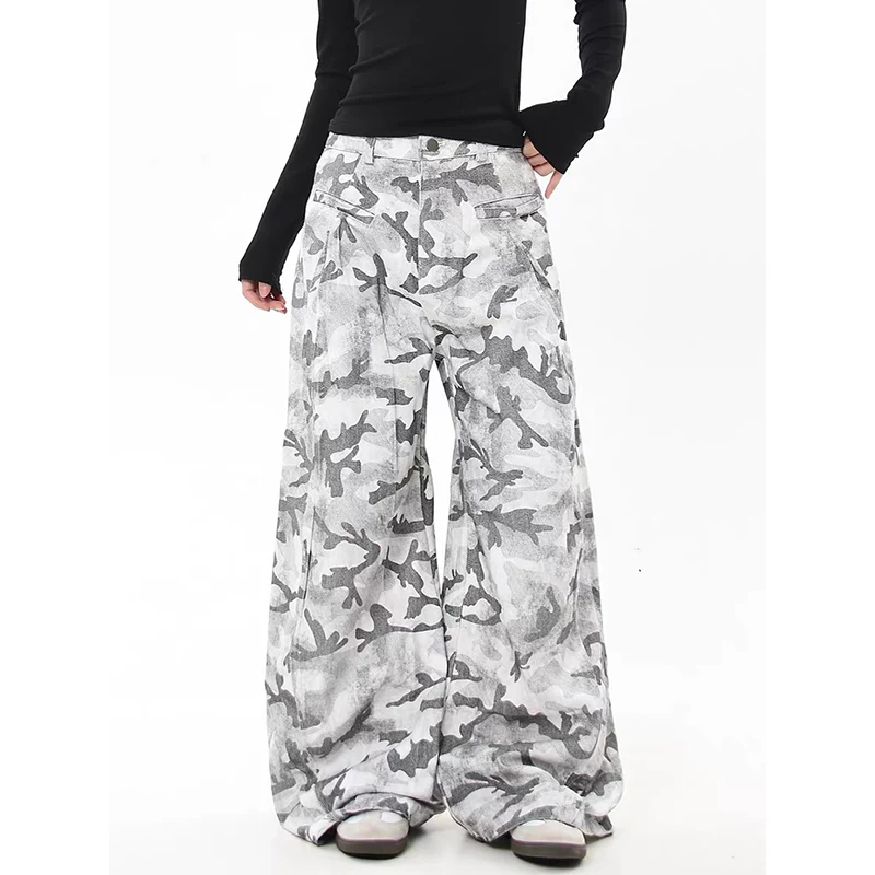 الرجال رمادي Y2k السراويل البضائع المموه Harajuku المظلة السراويل اليابانية 2000s نمط خمر كبيرة الحجم الهيب هوب السراويل الملابس #1