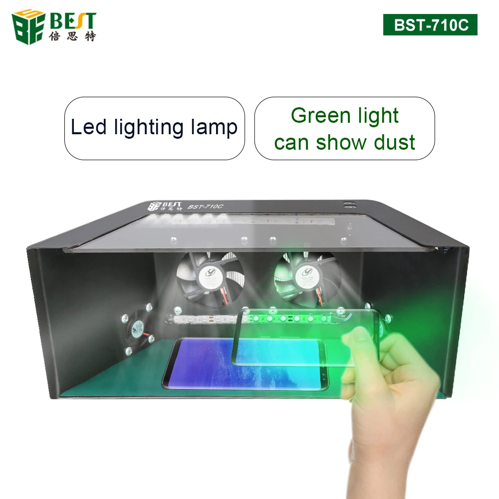 

BST-710C Film Covered Dust Removal Workbench for Mobile Phone Screen Maintenance OCA Exhaust Fan of Dust Display Lamp UV Curing