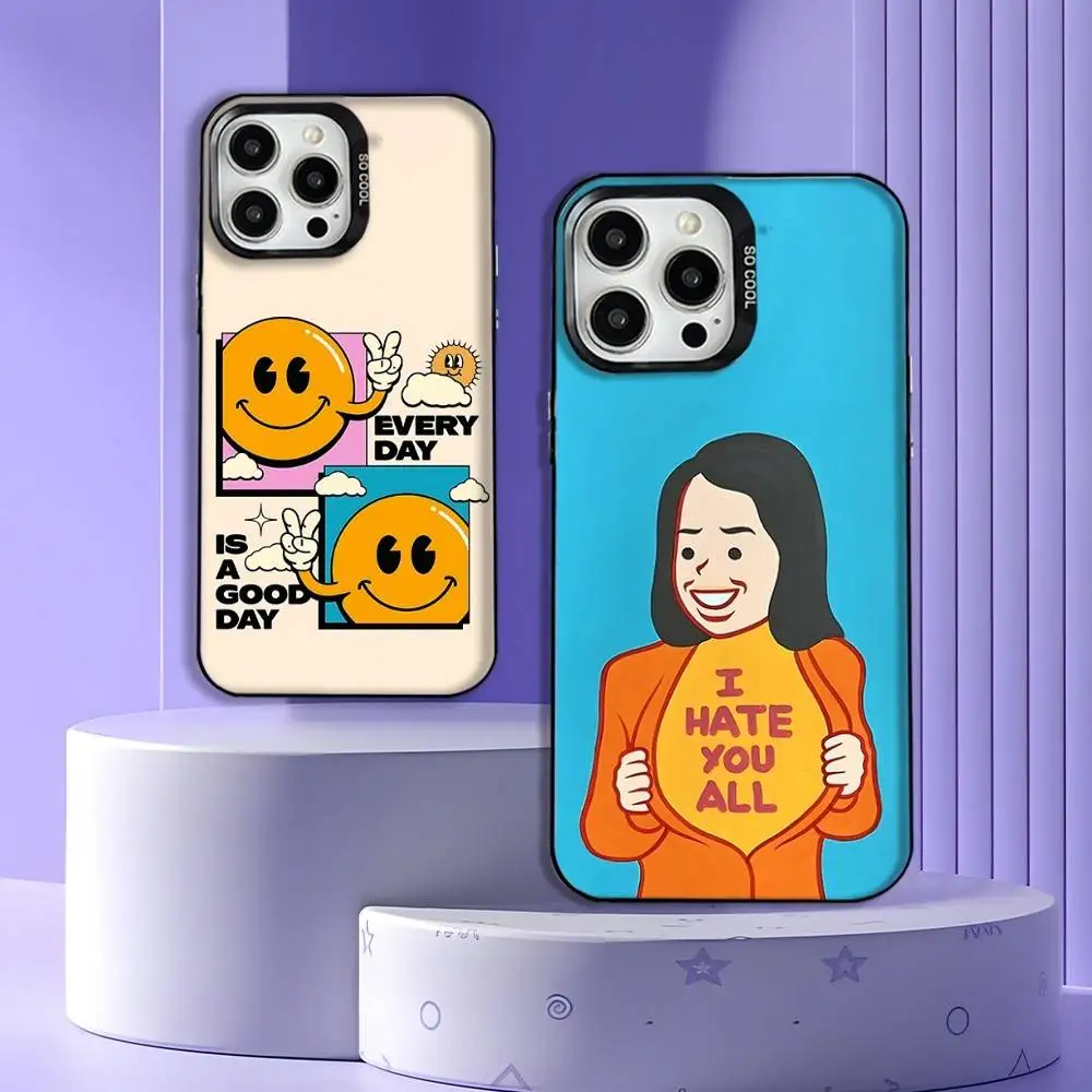 

Art Joan C-Cornella Funny Phone Case For iPhone 16,15,14,13,12,11,Mini,Pro,E,MAX Gray Matte Silicone Black Cover