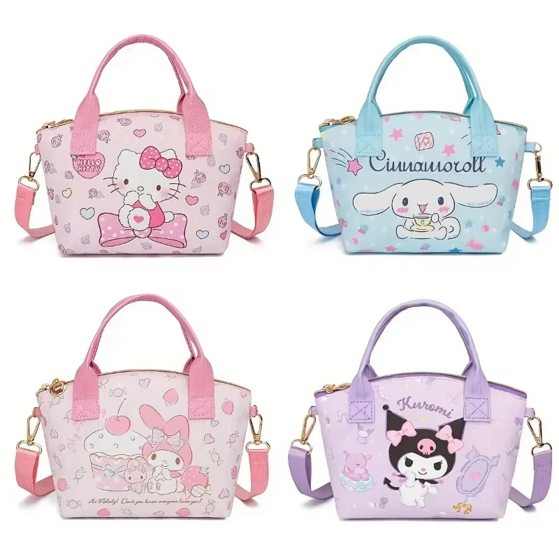 Borsa Sanrio leggera ed elegante Borsa carina Borsa per la spesa comoda da donna di grande capacità Borsa a tracolla Hellokitty Novità