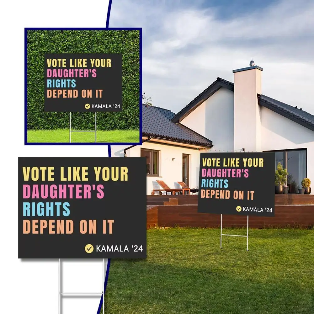 Vote Like Your Daughter's Rights On It Kamala Farmhouse 2024 Yard Harris Flag Sign Yard Outdoor Room Decoration Y8z8