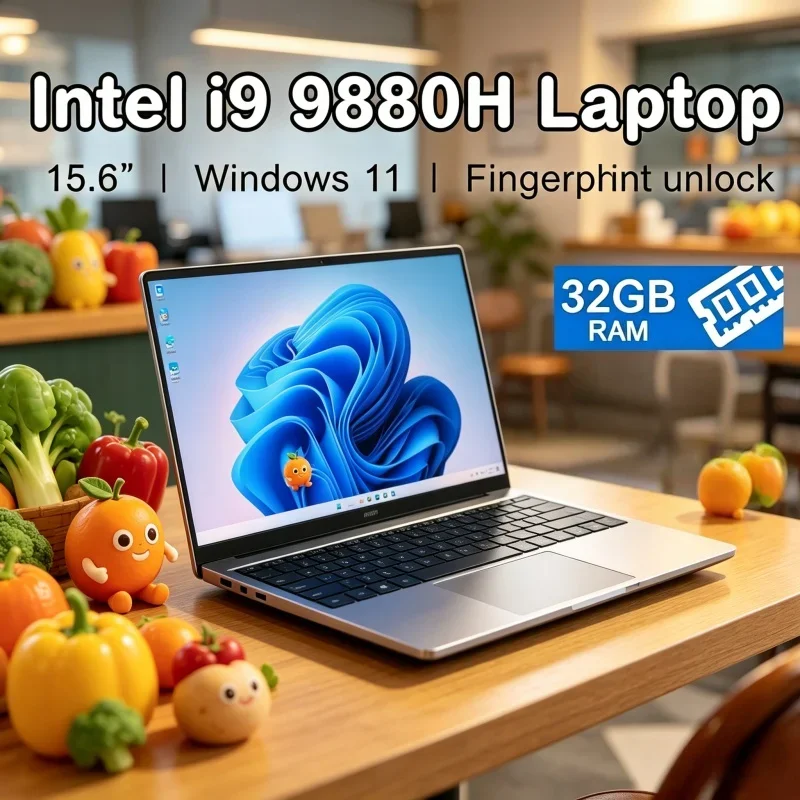 

Novate 2026 Preeminent 15.6" Laptop Intel Core I9 9880H RAM SSD Mellifluous Svelte Gaming Laptop 1920*1080 Windows 11 Tended