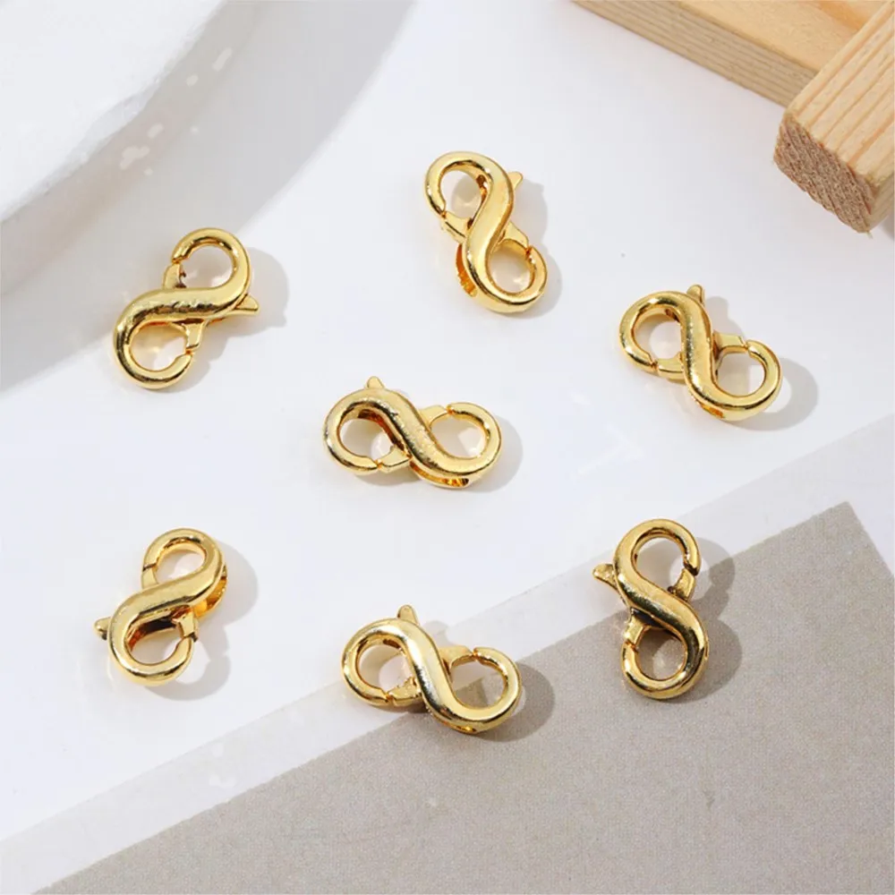 5pcs 18K Gold Plated Brass Double Opening Lobster Clasps Closure Connector for Necklace Bracelets DIY Jewelry Finding Supplies image 3