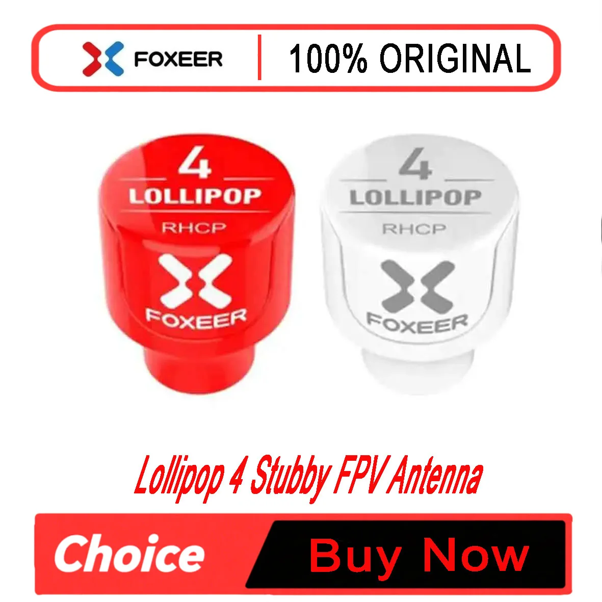 2PCS Foxeer Lollipop 4 V4 Stubby FPV Antenna 2.6DBi 5.8G LHCP RHCP SMA RP-SMA Micro Mushroom Receiver Antenna  For FPV RC Drone