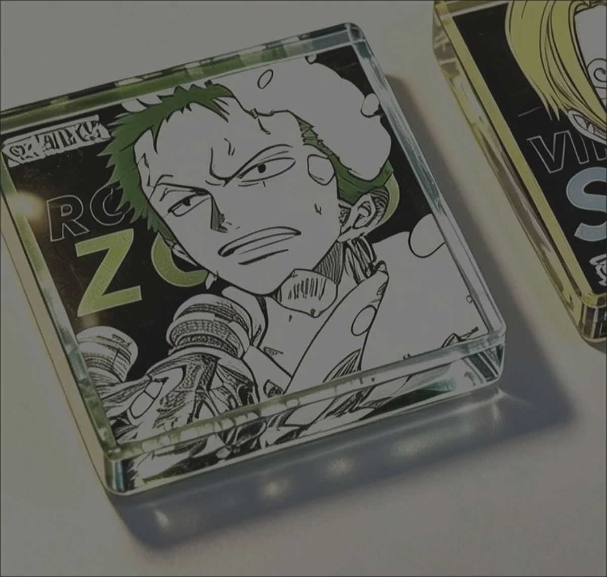 One Piece Roronoa Zoro cartoon cute acrylic card block kawaii two-dimensional standee ornament card anime peripheral wholesale view 2