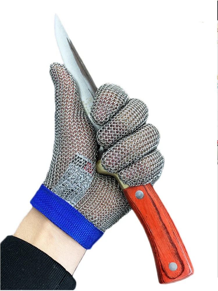 

Protective Glove 316 Stainless Steel Mesh Glove Anit-Cut Knife Resistant Chain Mail Protective Glove for Kitchen Butcher Working