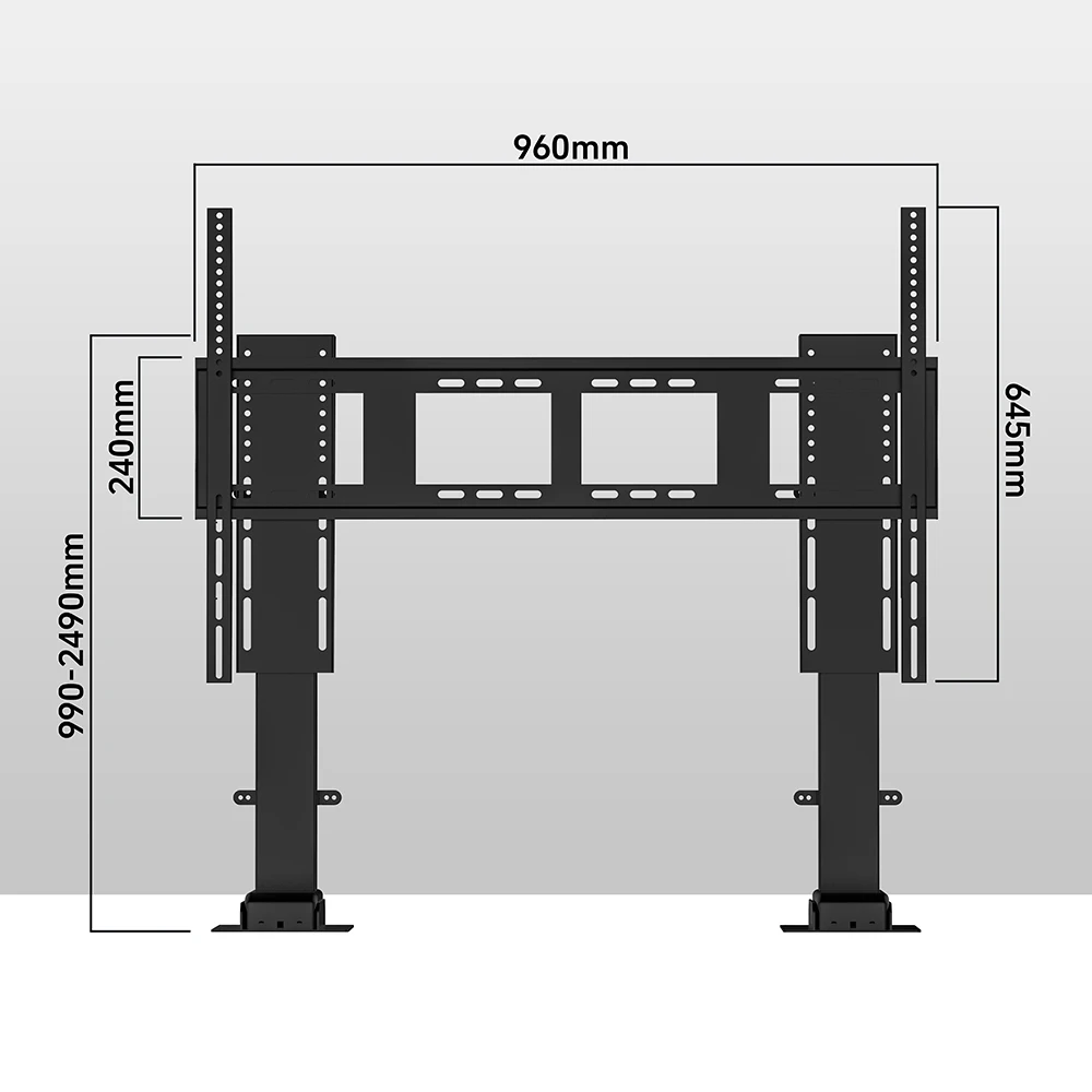 Height Adjustable Drop Down TV Bracket Electric Dual Motor Pop up Motorized TV Mount TV Lift with Remote Control