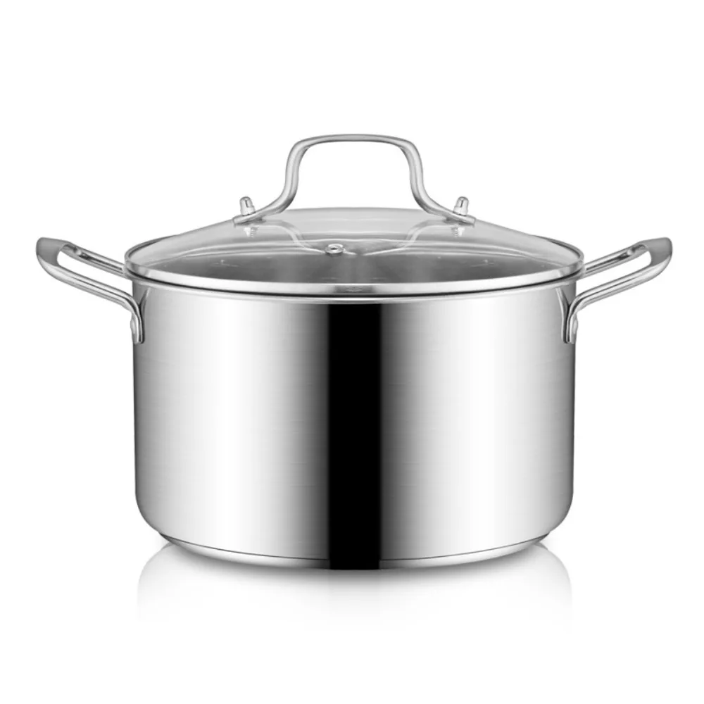 26/28CM Stainless Steel Soup Pot Kitchen Utensils Milk Boiling Water Cooking Daily Use Stockpot Pans With Lid Soup Sauce Pan