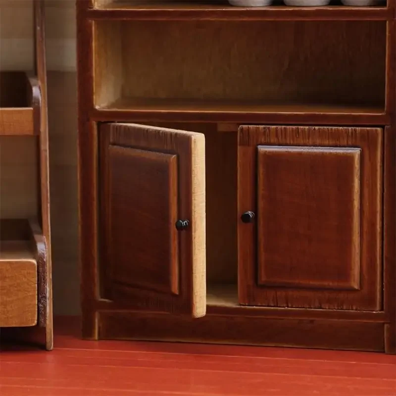 Tủ Gỗ Hình Mẫu Có Cửa Làm Việc Tỉ Lệ 1/12 Nhà Búp Bê Trang Trí Thủ Công Dự Án Cảnh Thiết Lập Phụ Kiện 15UB