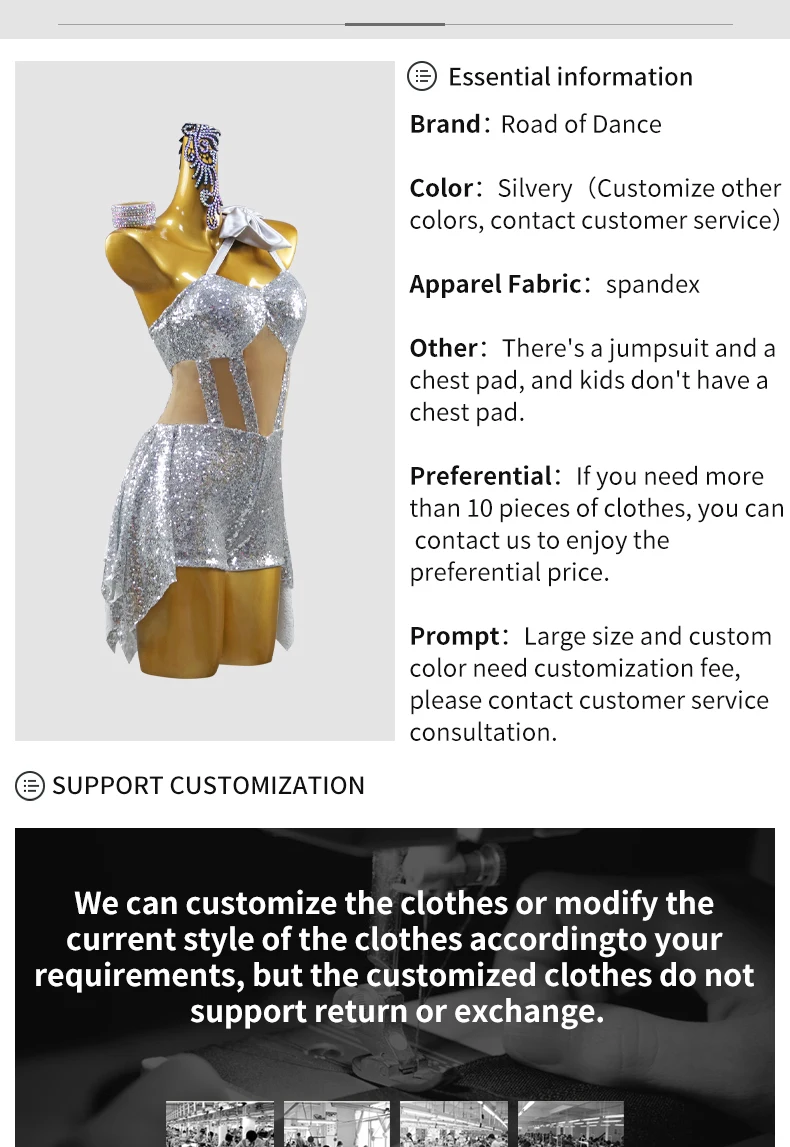 Kostüm für Mädchen 2026 Lateinamerikanisches Tanzkleid Damen-Wettbewerbskleidung Koreanische Partykleidung Eleganter Sport- und Ballsaalanzug – Detail 3