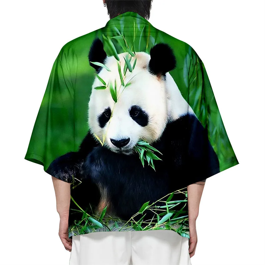 سترة كارتون باندا على الطراز الياباني كيمونو هاوري للرجال والنساء ملابس يابانية تقليدية ملابس آسيوية