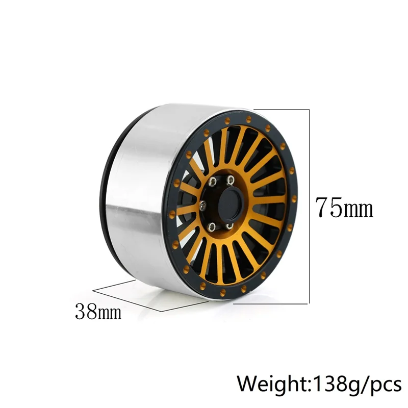 4 Uds. De cubo de llanta de rueda Beadlock de Metal de 2,6 pulgadas para 1/8 1/10 coche trepador de control remoto Axial SCX10 Wraith RR10 Capra TRAXXAS TRX4