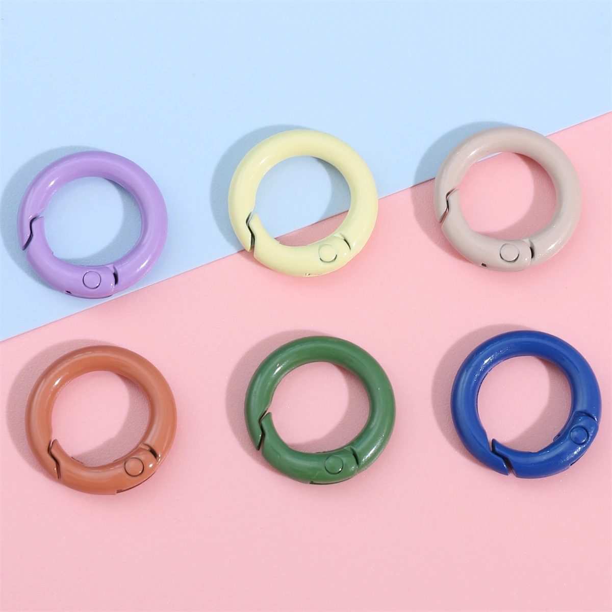 

2pcs Keyrings O Ring Spring Clasp Round Carabiner Keychain Clips Hook Dog Chain DIY Jewelry Buckle Connector Keychain Gifts