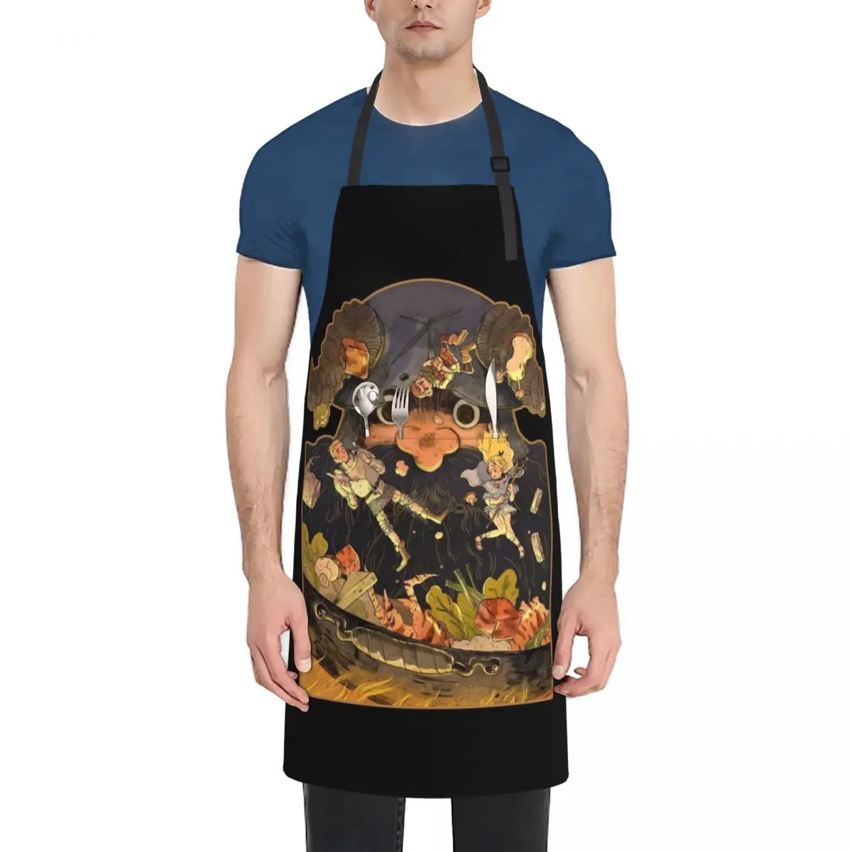 dungeon-meshi-anime yellow Apron with personal logo Teacher Apron