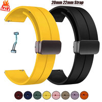 For Samsung Galaxy Watch 6/4/5 Pro/Classic/Gear S3/Active 2 Sport 20mm 22mm Strap Silicone Magnetic Buckle Huawei GT 2 2e 3 Band